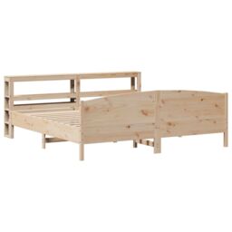 Berkfield Home Bed Frame without Mattress 180x200 cm Super King Solid Wood Pine in Brown - thumbnail 3
