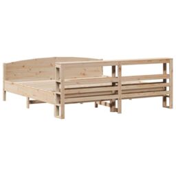 Berkfield Home Bed Frame without Mattress 180x200 cm Super King Solid Wood Pine in Brown - thumbnail 6