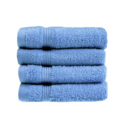 Allure Bath Fashions Luxury Zero Twist Egyptian Cotton Face Cloths - Pack of 4 in Blue