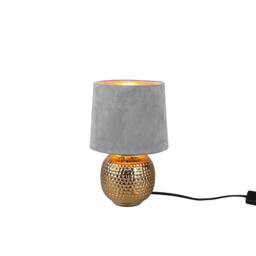 Netlighting Sophia Modern Table Lamp Round Tapered Shade Gold Grey Shade - thumbnail 1