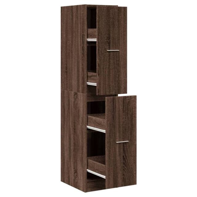Berkfield Home Apothecary Cabinet Brown Oak 30x41x144.5 cm Engineered Wood - image 1