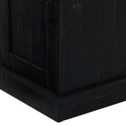 Berkfield Home Sideboard HALDEN with Sliding Door Black 80x40x80 cm Solid Wood - Size: 80 x 40 x 80 cm - thumbnail 9