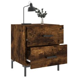 Berkfield Home Bedside Cabinets 2 pcs Smoked Oak 40x35x47.5 cm Engineered Wood in Brown - thumbnail 4