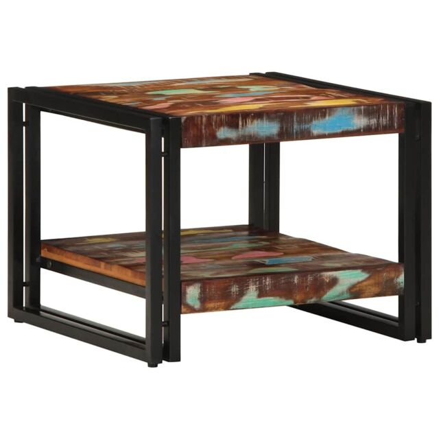 Berkfield Home Coffee Table Multicolour 50x50x38 cm Solid Wood Reclaimed - Size: 50 x 50 x 38 cm - image 1