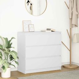 Berkfield Home Sideboard White 80x35x76 cm Engineered Wood - Size: 80 x 35 x 76 cm - thumbnail 1