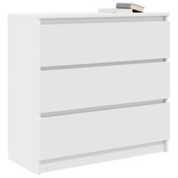 Berkfield Home Sideboard White 80x35x76 cm Engineered Wood - Size: 80 x 35 x 76 cm - thumbnail 4