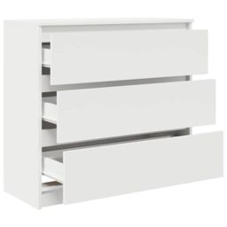 Berkfield Home Sideboard White 80x35x76 cm Engineered Wood - Size: 80 x 35 x 76 cm - thumbnail 5