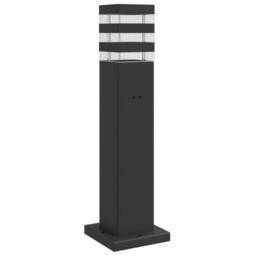 Berkfield Home Outdoor Floor Lamp with Outlet Black 50 cm Aluminium - thumbnail 2