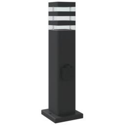 Berkfield Home Outdoor Floor Lamp with Outlet Black 50 cm Aluminium - thumbnail 6