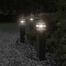 Berkfield Home Outdoor Floor Lamp with Outlet Black 50 cm Aluminium