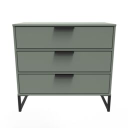 Ready Assembled 2 U Tamworth 3 Drawer Chest (Ready Assembled) in Pale Green - thumbnail 1
