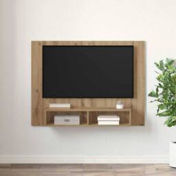 Berkfield Home Wall TV Cabinet Artisan oak Engineered wood in Brown - thumbnail 4