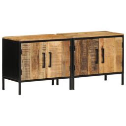 Berkfield Home Bedside Cabinets 2 pcs 50x30x45 cm Solid Wood Rough Mango in Brown - Size: 50 x 30 x 45 cm - thumbnail 1