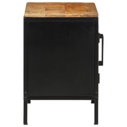 Berkfield Home Bedside Cabinets 2 pcs 50x30x45 cm Solid Wood Rough Mango in Brown - Size: 50 x 30 x 45 cm - thumbnail 7