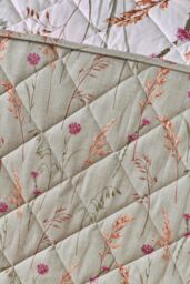 Catherine Lansfield 'Brushed Grasmere Floral' Cotton Reversible Quilted Bedspread in Green - thumbnail 4