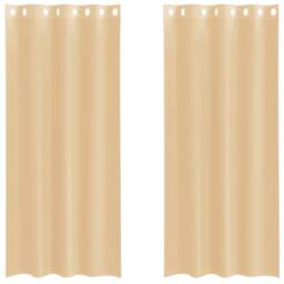 Berkfield Home Voile Curtains with Grommets 2 pcs Sand in Light Sand - thumbnail 3