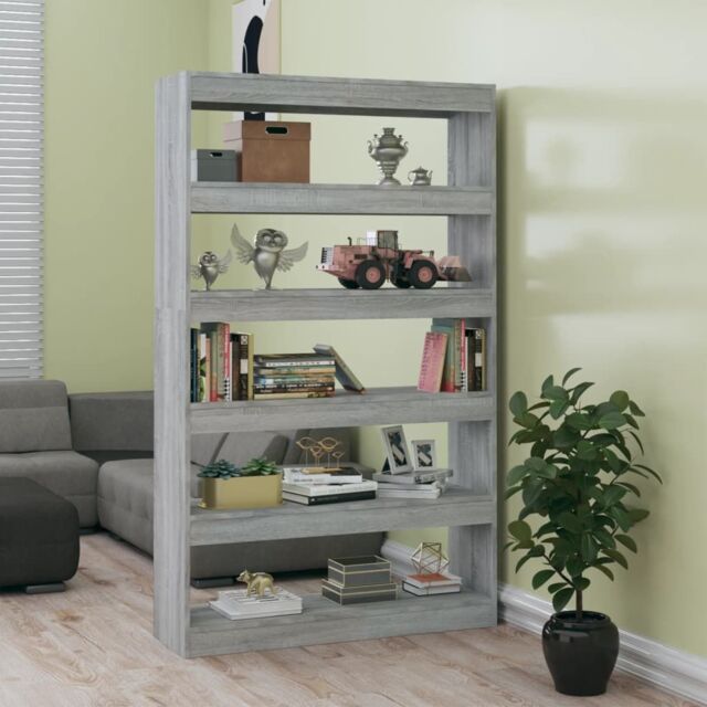 Berkfield Home Book Cabinet/Room Divider Grey Sonoma 100x30x166 cm - Size: 100 x 30 x 166 cm - image 1