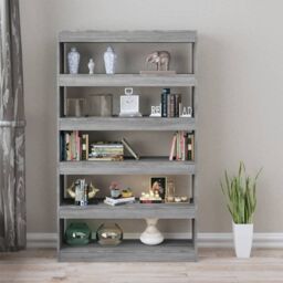 Berkfield Home Book Cabinet/Room Divider Grey Sonoma 100x30x166 cm - Size: 100 x 30 x 166 cm - thumbnail 3
