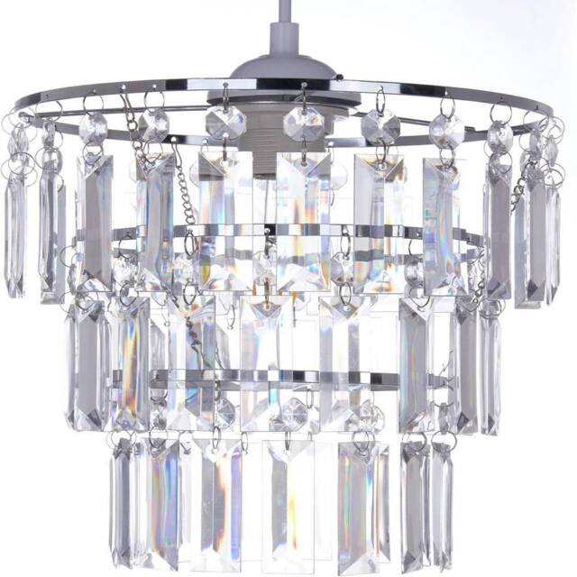 EONLION 3-Tier Crystal Lamp Shade for Ceiling & Table in Clear - image 1