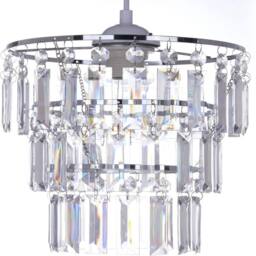 EONLION 3-Tier Crystal Lamp Shade for Ceiling & Table in Clear