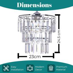 EONLION 3-Tier Crystal Lamp Shade for Ceiling & Table in Clear - thumbnail 2