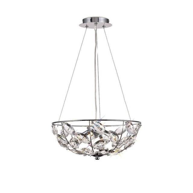 Netlighting Galilea Ceiling Pendant 4 Light G9 Polished Chrome Crystal in Grey - image 1