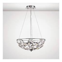 Netlighting Galilea Ceiling Pendant 4 Light G9 Polished Chrome Crystal in Grey - thumbnail 2