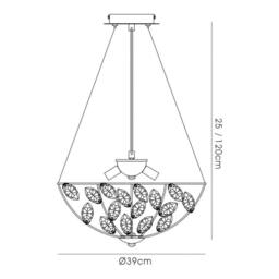 Netlighting Galilea Ceiling Pendant 4 Light G9 Polished Chrome Crystal in Grey - thumbnail 3