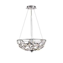 Netlighting Galilea Ceiling Pendant 4 Light G9 Polished Chrome Crystal in Grey - thumbnail 1