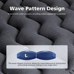 VOGREX Inflatable Car Rear Seat Mattress Bed Medium Large Car Camping Use in Black - thumbnail 3