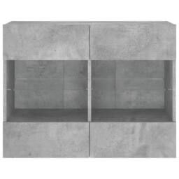 Berkfield Home TV Wall Cabinet with LED Lights Concrete Grey 78.5x30x60.5 cm - thumbnail 7