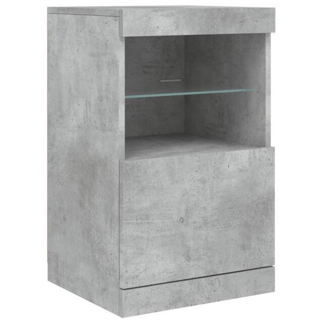 Berkfield Home Sideboard with LED Lights Concrete Grey 41x37x67 cm - Size: 41 x 37 x 67 cm - image 1