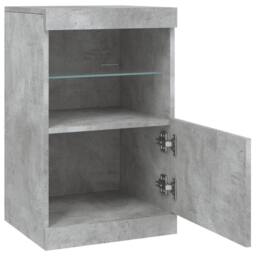 Berkfield Home Sideboard with LED Lights Concrete Grey 41x37x67 cm - Size: 41 x 37 x 67 cm - thumbnail 7