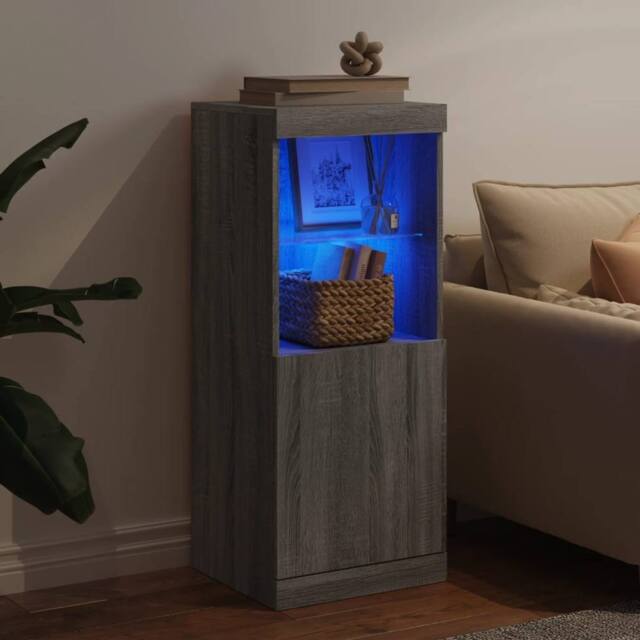 Berkfield Home Sideboard with LED Lights Grey Sonoma 41x37x100 cm - Size: 41 x 37 x 100 cm - image 1