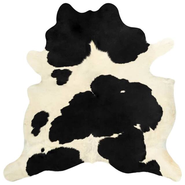 Berkfield Home Real Cow Hide Rug Black & White 150x170 cm - Size: 100 cm diameter - image 1