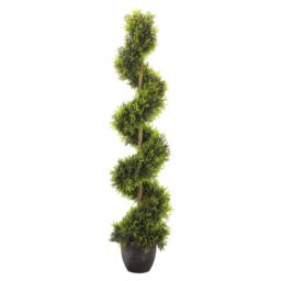mysmartbuy Artificial Cypress Spiral Topiary - Faux Plant Garden Décor with Pot in Green - thumbnail 2