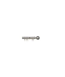 New Edge Blinds 25-28mm Ball End Metal Curtain Pole Set - Satin Silver - Size: 120 cm - 210 cm