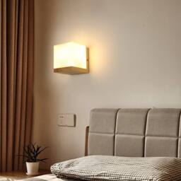 COMELY Indoor Wall Lights, Vintage Wood Wall Lights, E27 Glass Wall Lights in Walnut - thumbnail 4
