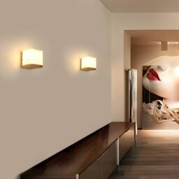 COMELY Indoor Wall Lights, Vintage Wood Wall Lights, E27 Glass Wall Lights in Walnut - thumbnail 5