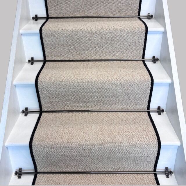 RainbowHome Keswick Cream Fleck Weave Stair Runner With 100% Pure Wool Edge - Size: 65 cm x 600 cm - image 1