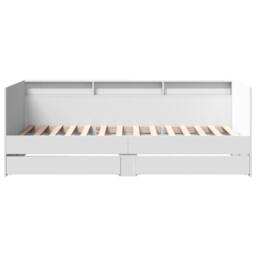 Berkfield Home Versatile Daybed with Drawers without Mattress White 90x190 cm Single - thumbnail 4