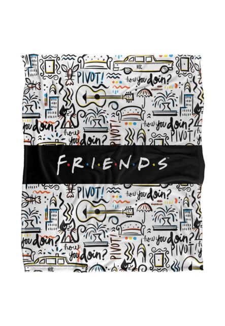 Warner Brothers Friends Silky Touch Super Soft Throw Blanket 152x127cm in White - Size: 152x127 cm - image 1
