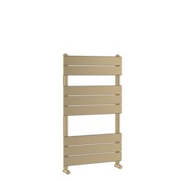 Balterley Square Towel Radiator with Flat Panels 840mm x 500mm - Brushed Brass in Metallics