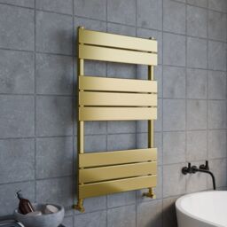 Balterley Square Towel Radiator with Flat Panels 840mm x 500mm - Brushed Brass in Metallics - thumbnail 4