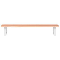 Berkfield Home Elegant Basin Shelf Wall Mounted Steel & Solid Wood Oak in Brown - thumbnail 4