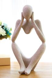 Art Abstract Meditator Statue Tabletop Woman Figurine