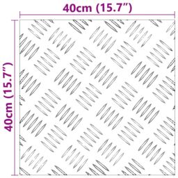 Berkfield Home Aluminum Checker Plates 2 pcs Anti-Slip 40x40 cm in Silver - Size: Medium - thumbnail 6