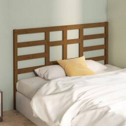 Berkfield Home Beautiful Bed Headboard Honey Brown 126x4x104 cm Solid Wood Pine - Size: 126 x 4 x 104 cm - thumbnail 1