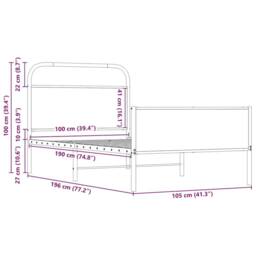 Berkfield Home Bed Frame without Mattress 100x190 cm Sonoma Oak Engineered Wood in Brown - thumbnail 9