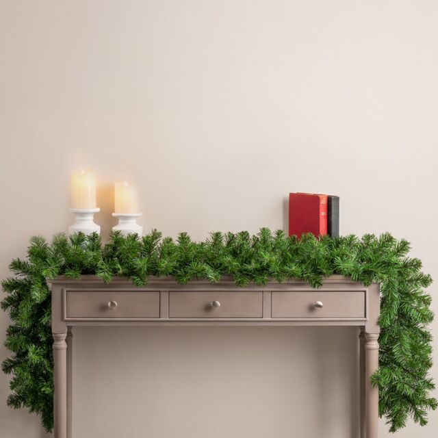 Christow Christmas Garland Artificial Plain Green Pine Decoration 180cm (S) or 270cm (L) - Size: Small - image 1